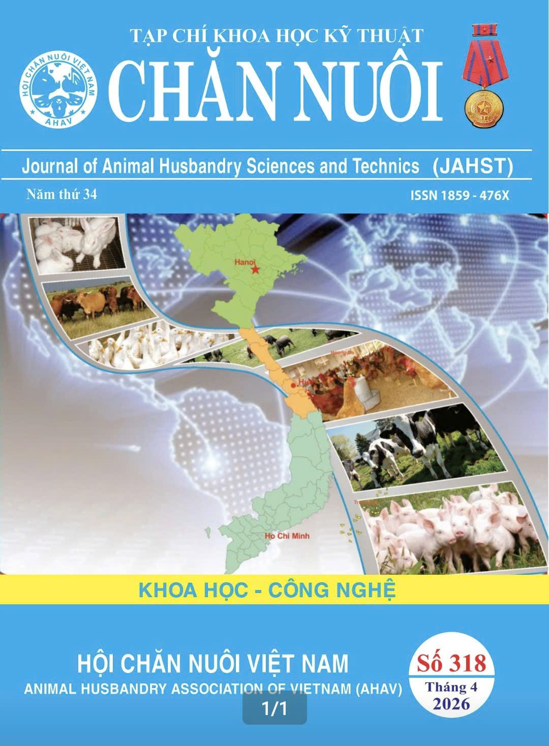 					View TẠP CHí KHKT CHĂN NUÔI SỐ 318 THÁNG 4 NĂM 2026
				