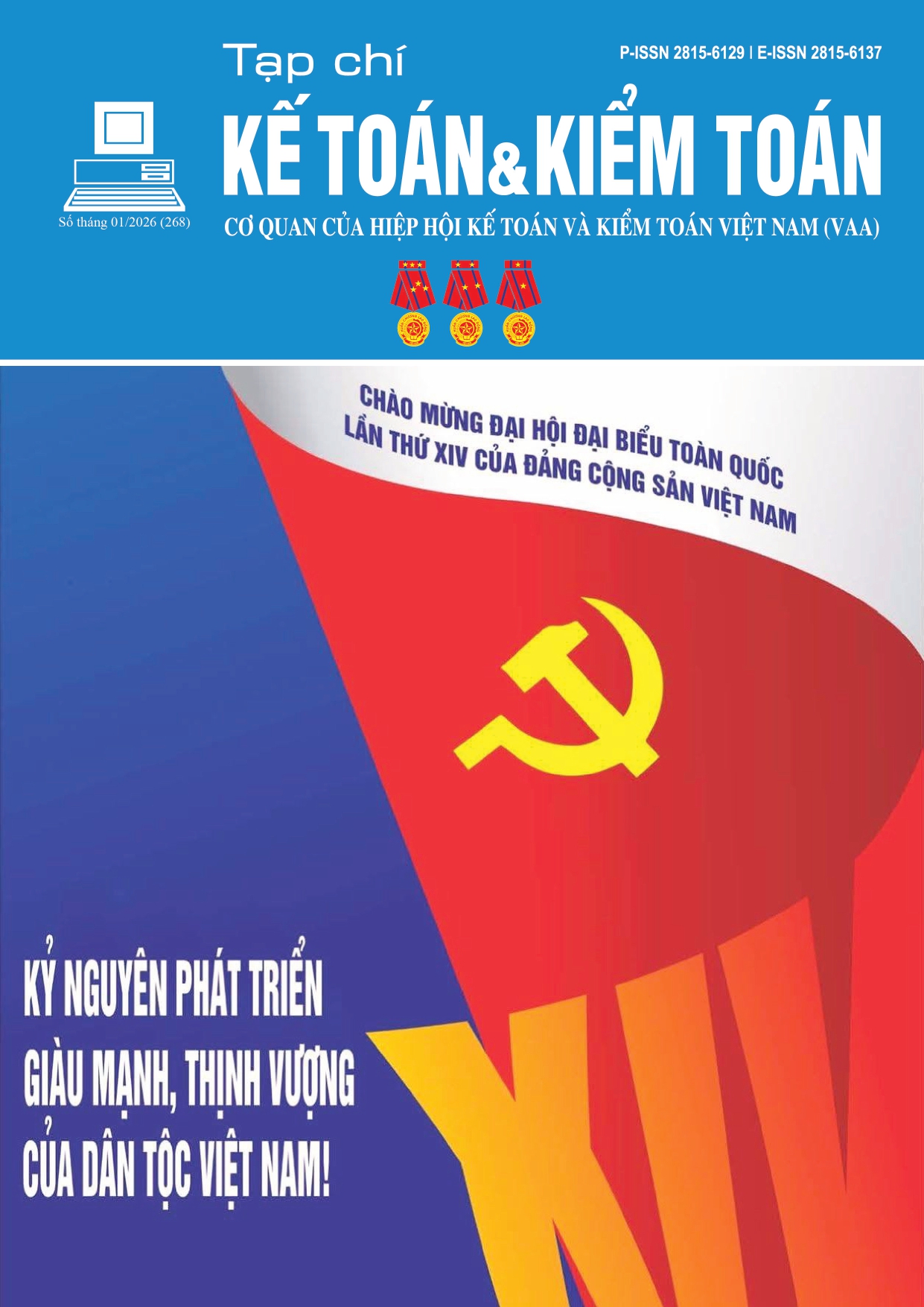 					View Vol. 268 No. 01 (2026): Tạp chí Kế toán & Kiểm toán
				