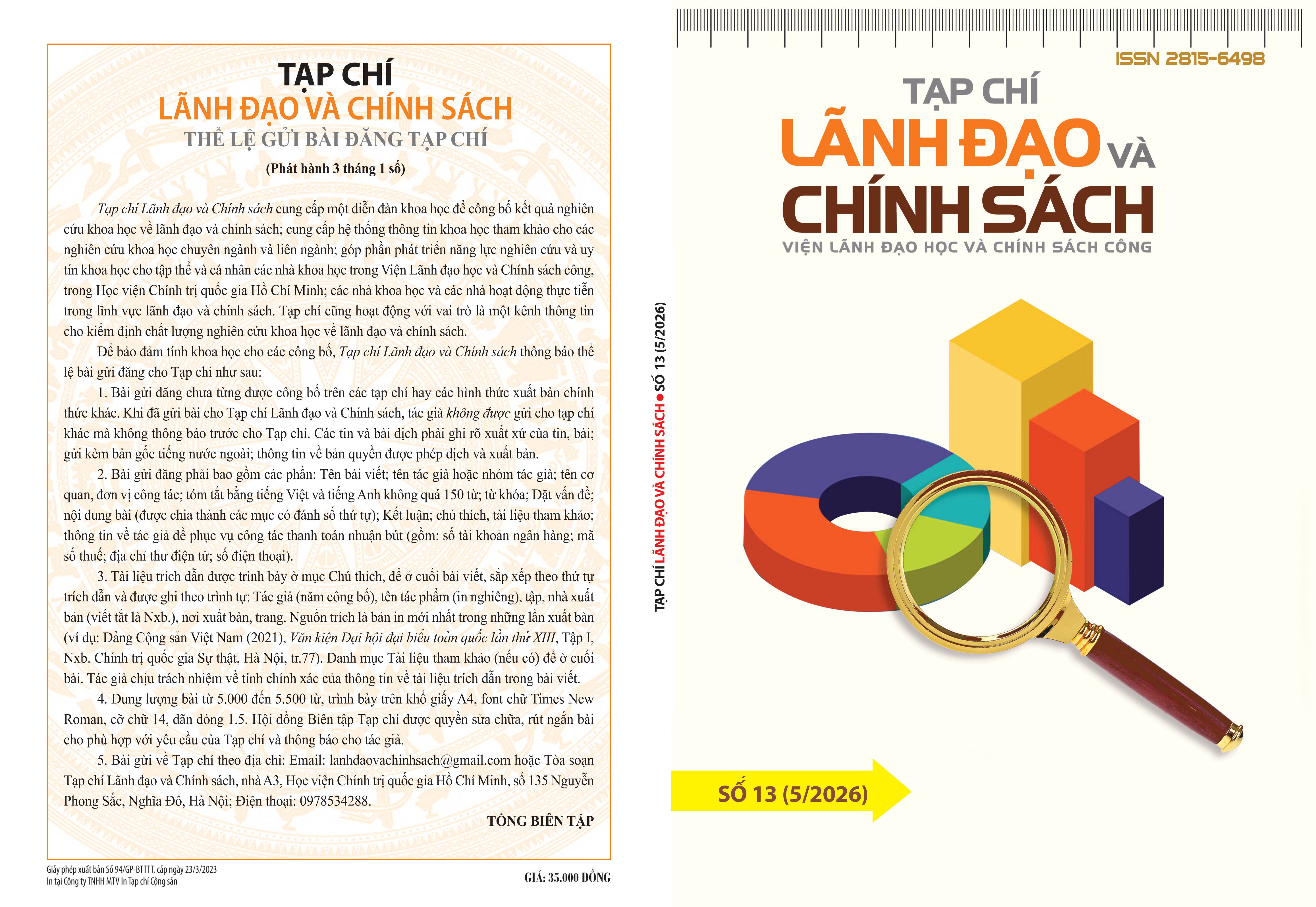 					View No. 13 (2026): Tạp chí Lãnh đạo và Chính sách
				