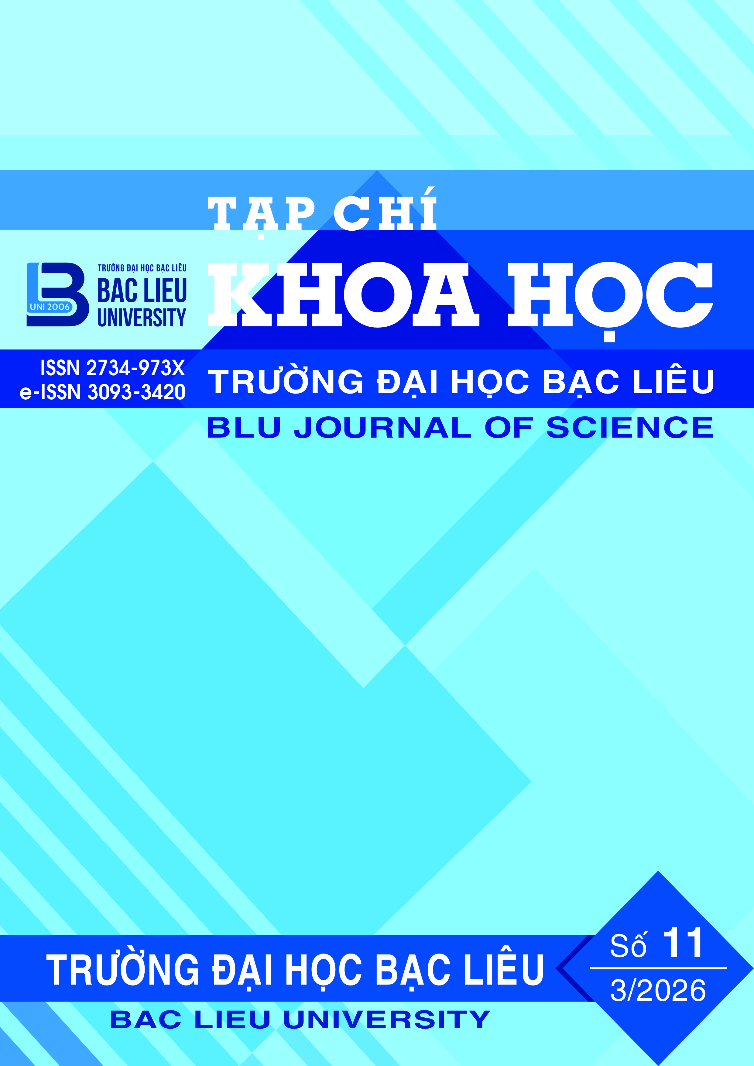 					View No. 11 (2026): Tạp chí Khoa học Trường Đại học Bạc Liêu
				
