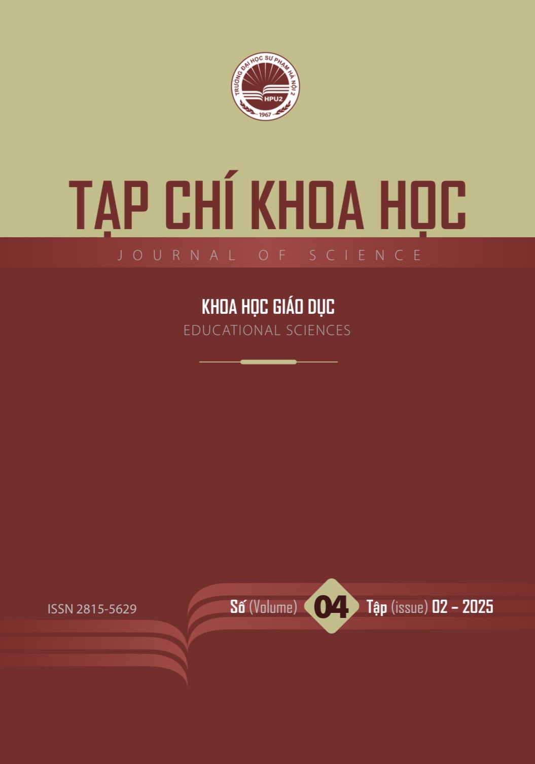 					Xem Tập 2 Số 04 (2025): Tạp chí Khoa học Trường ĐHSP Hà Nội 2: Chuyên san Khoa học Giáo dục
				