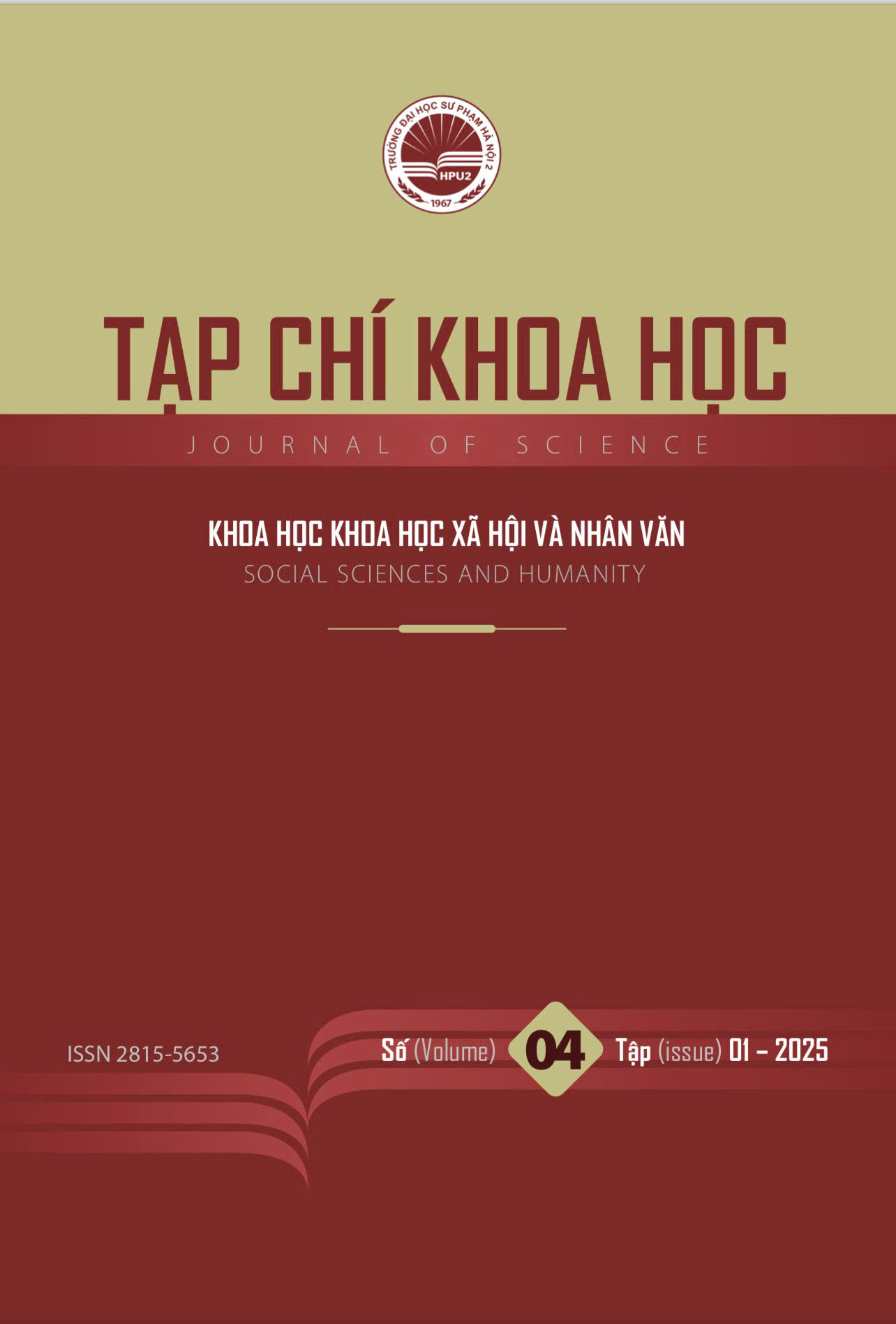 					View Vol. 1 No. 04 (2025): Tạp chí Khoa học Trường ĐHSP Hà Nội 2: Chuyên san KHXH&NV
				