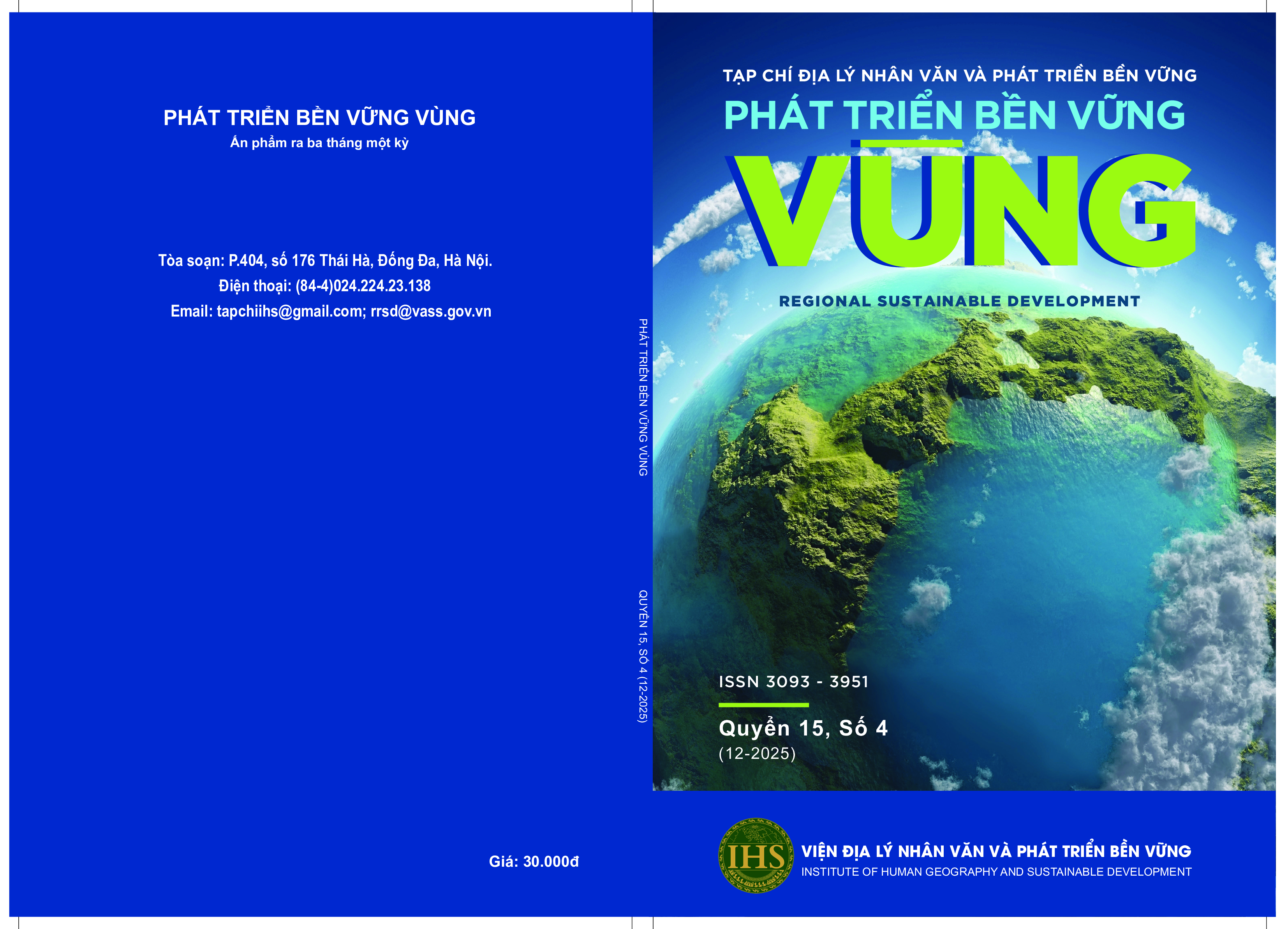 					View Vol. 15 No. 4 (2025): Tạp chí Phát triển bền vững Vùng
				