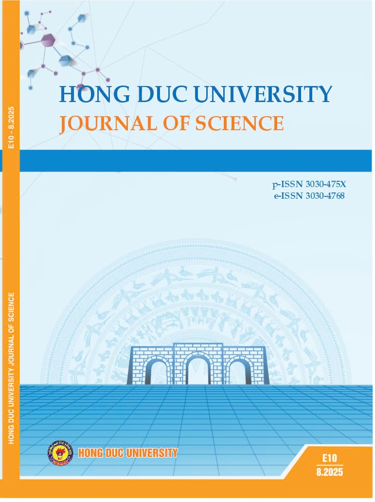 					View E10 (2025): HONG DUC UNIVERSITY JOURNAL OF SCIENCE
				