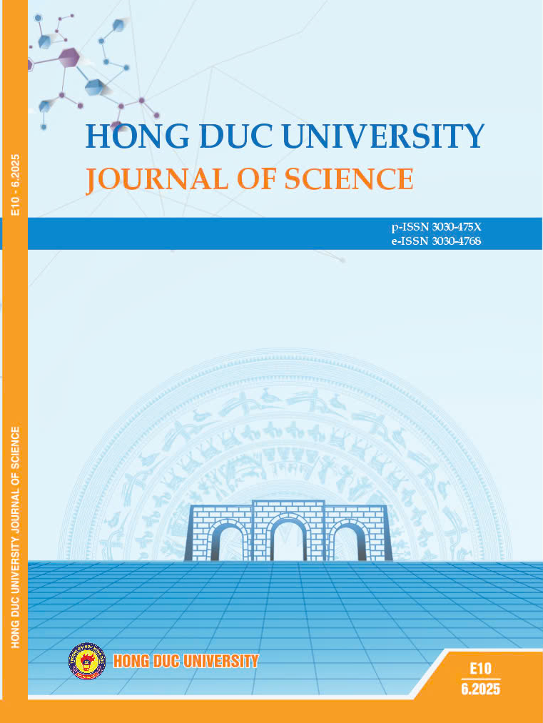 Hong Duc University Journal of Science 