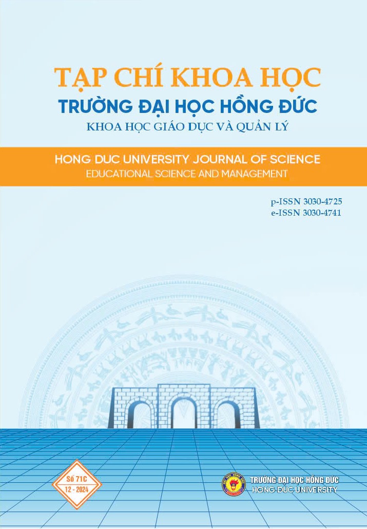 Hong Duc University Journal of Science – Educational Science and Management