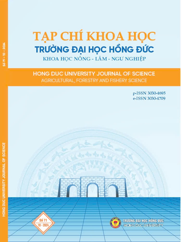 Hong Duc University Journal of Science – Agricultural, Forestry and Fishery Science