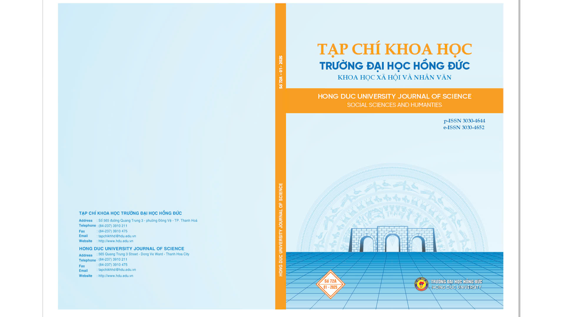 					Xem Số 72-01.2025: Chuyên ngành Khoa học Xã hội và Nhân văn
				