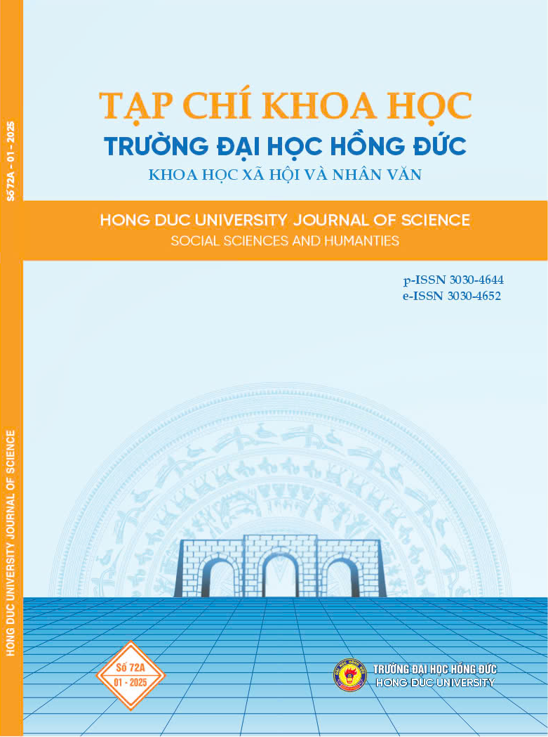 Hong Duc University Journal of Science – Social Sciences and Humanties