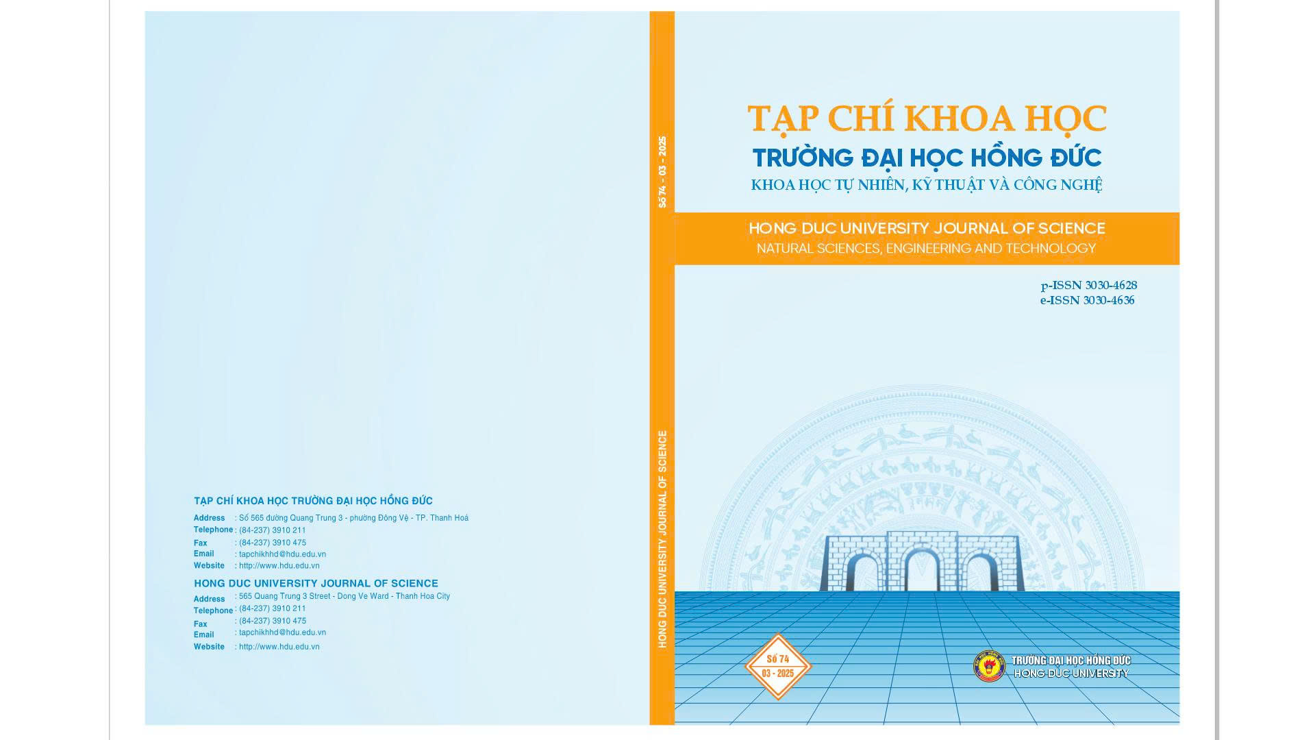 					View Số 74-3.2025: Chuyên ngành Khoa học Tự nhiên, Kỹ thuật và Công nghệ
				