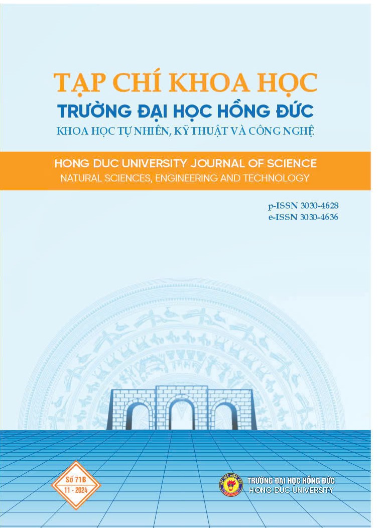 Hong Duc University Journal of Science – Natural Sciences, Engineering and Technology