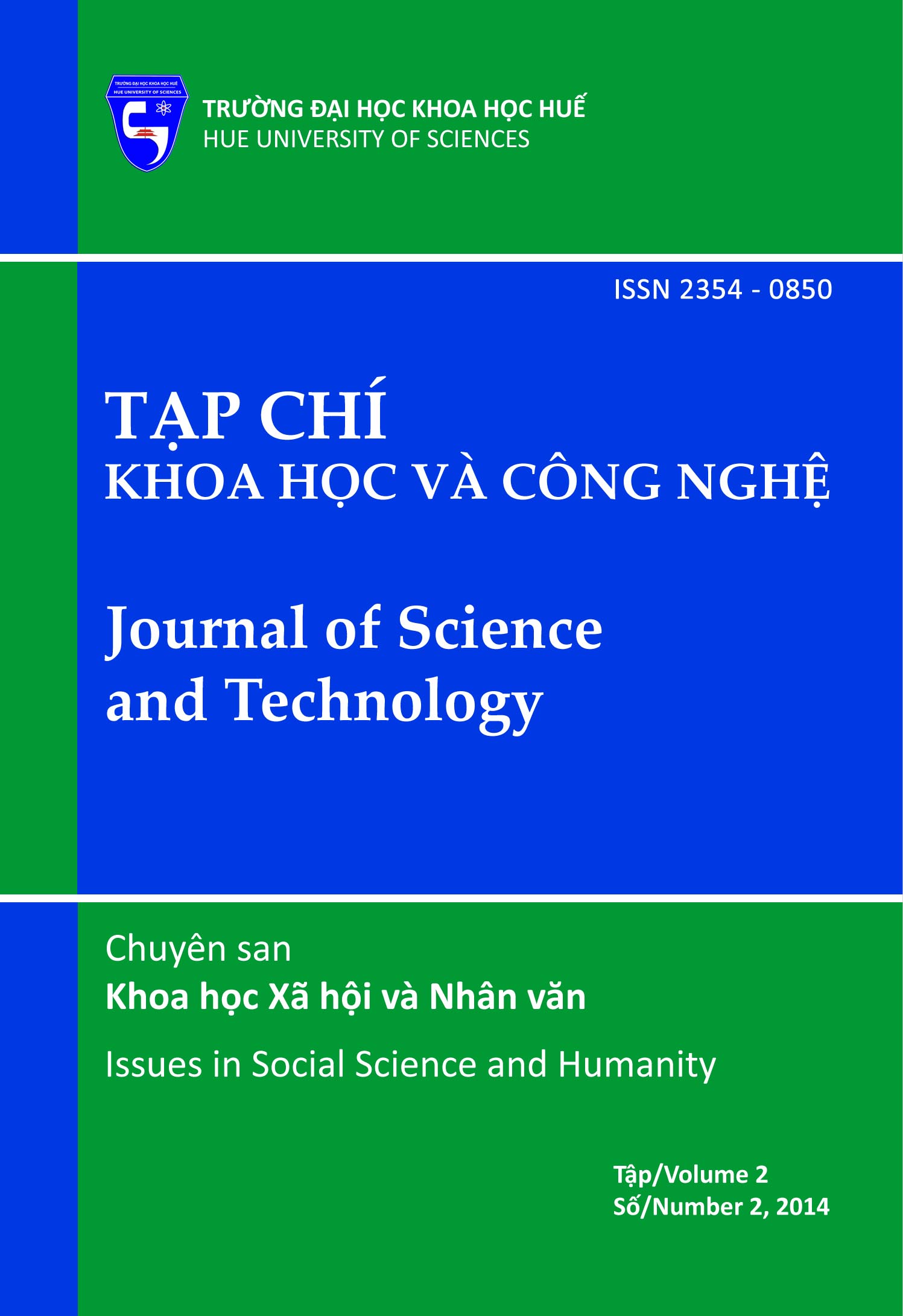 					Xem Tập 2 Số 2 (2014): CHUYÊN SAN KHOA HỌC XÃ HỘI VÀ NHÂN VĂN
				