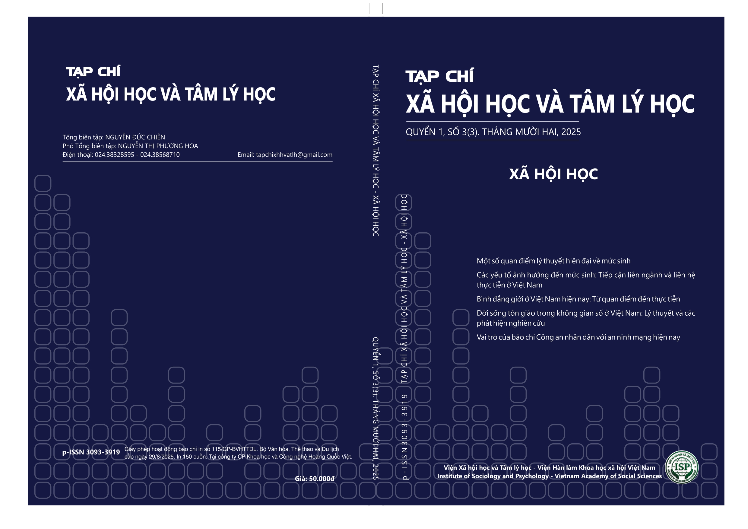 					View Vol. 1 No. 3 (2025): Tạp chí Xã hội học và Tâm lý học - Xã hội học
				