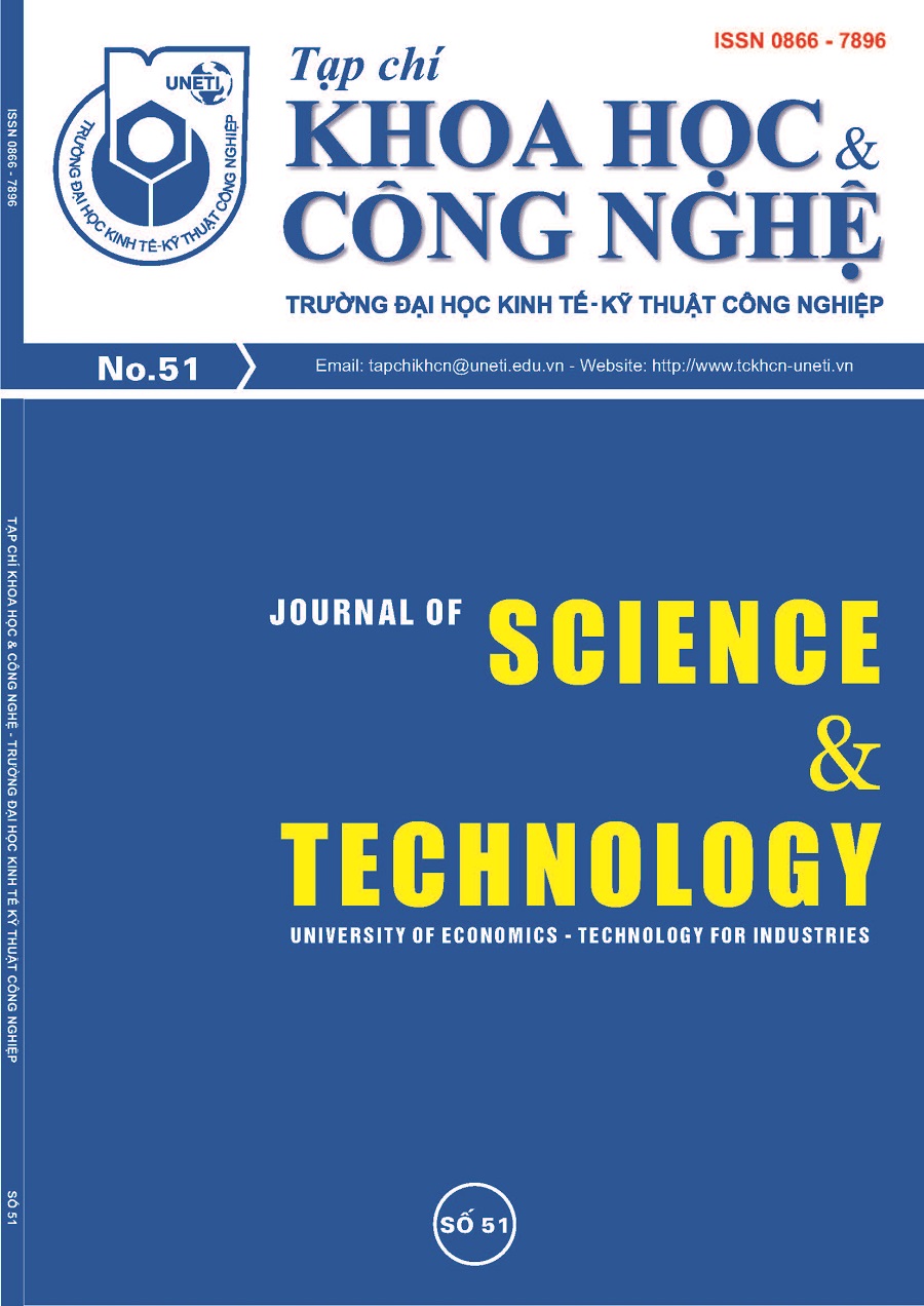 Journal of Science & Technology University of Economics -Technology for Industries