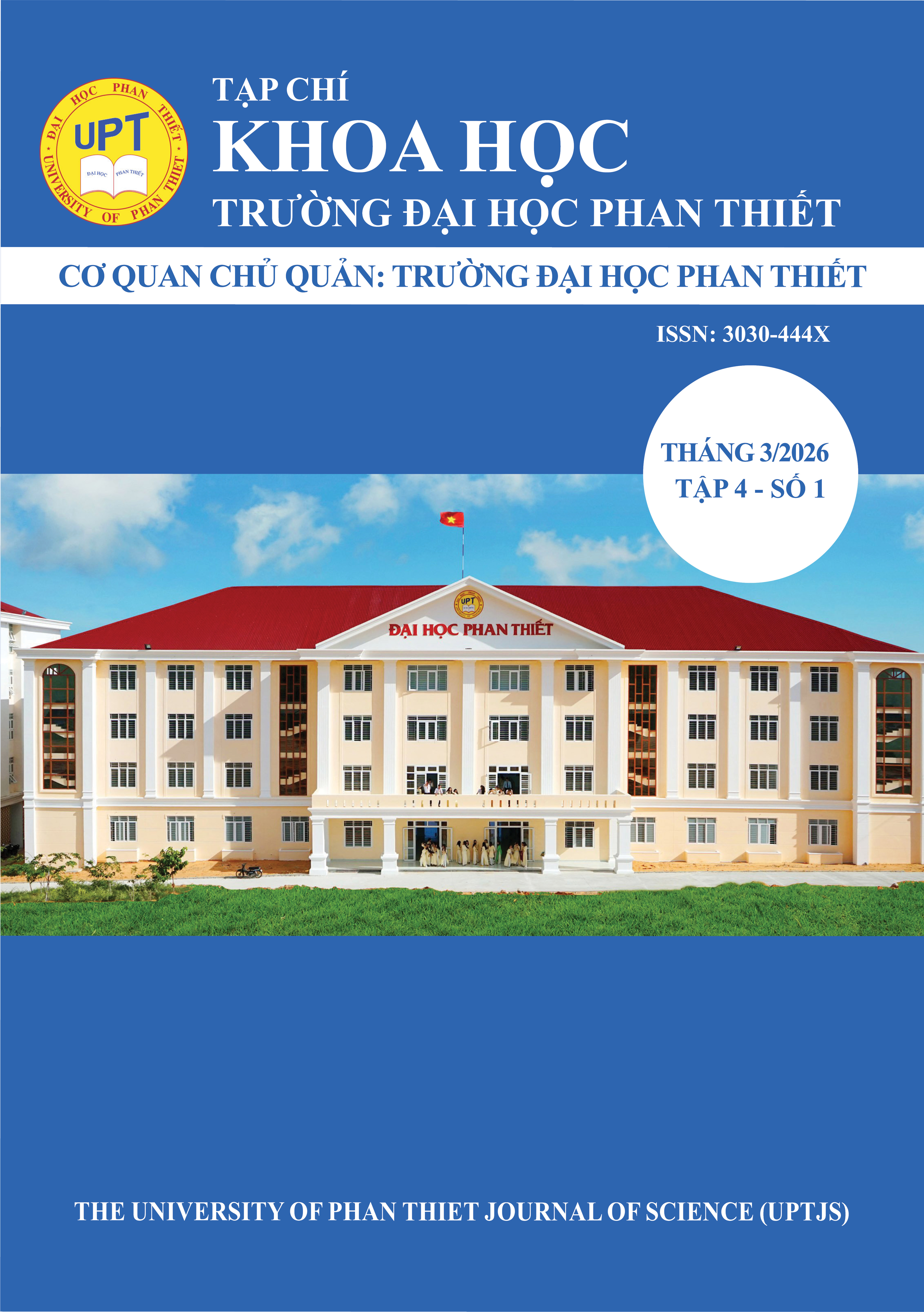 					View Vol. 4 No. 1 (2026): The University of Phan Thiet Journal of Science
				
