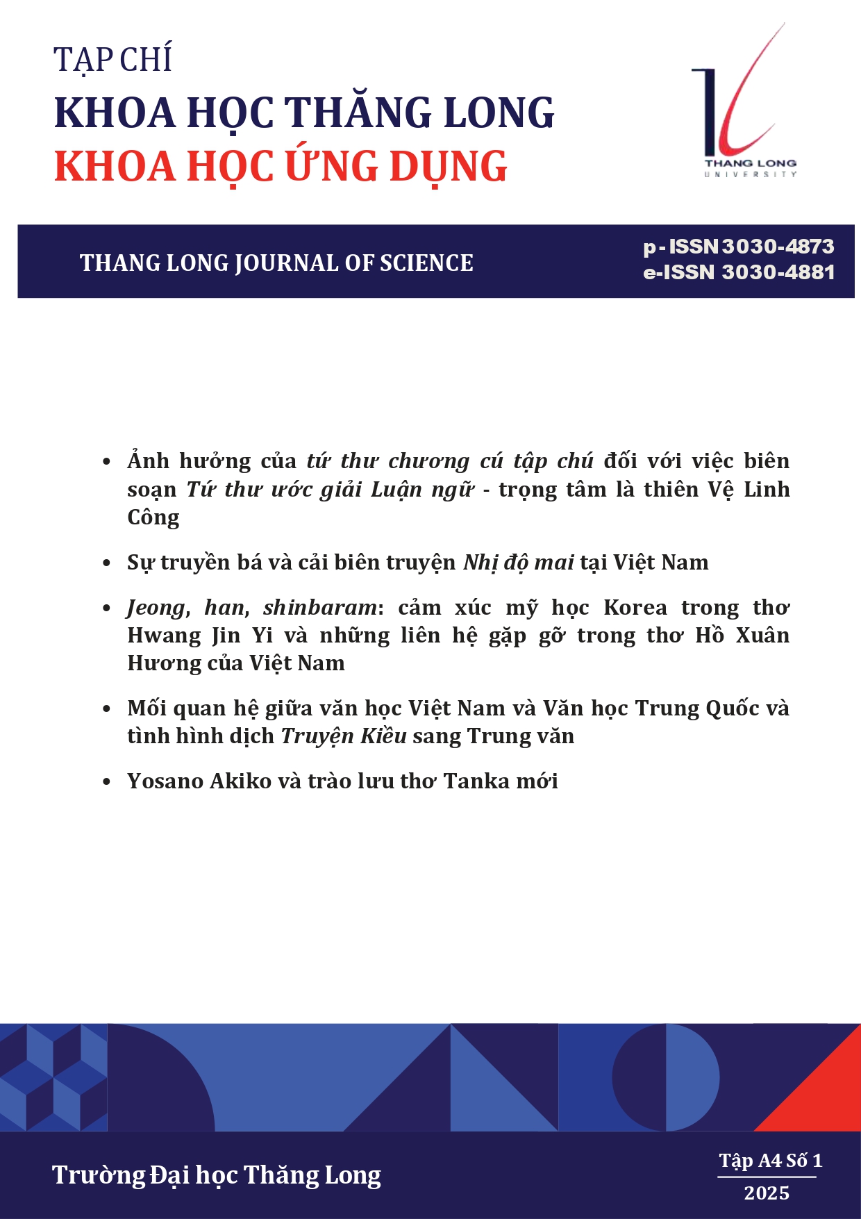 Thang Long Journal of Science – Applied Science