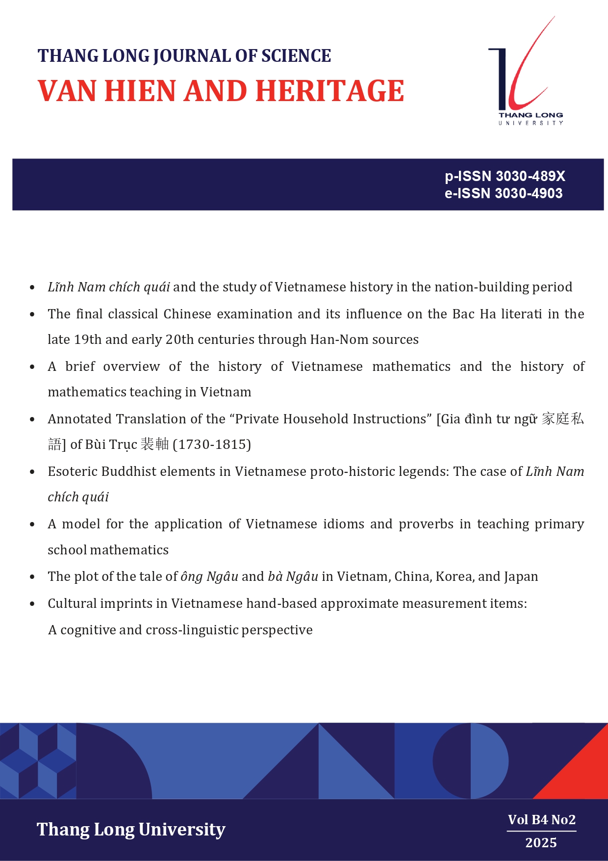 Thang Long Journal of Science: Van hien and Heritage